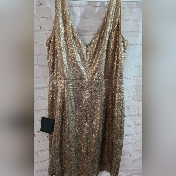 Lulu's Womens Gold Party Dress Sz Large New - Picture 5 of 5
